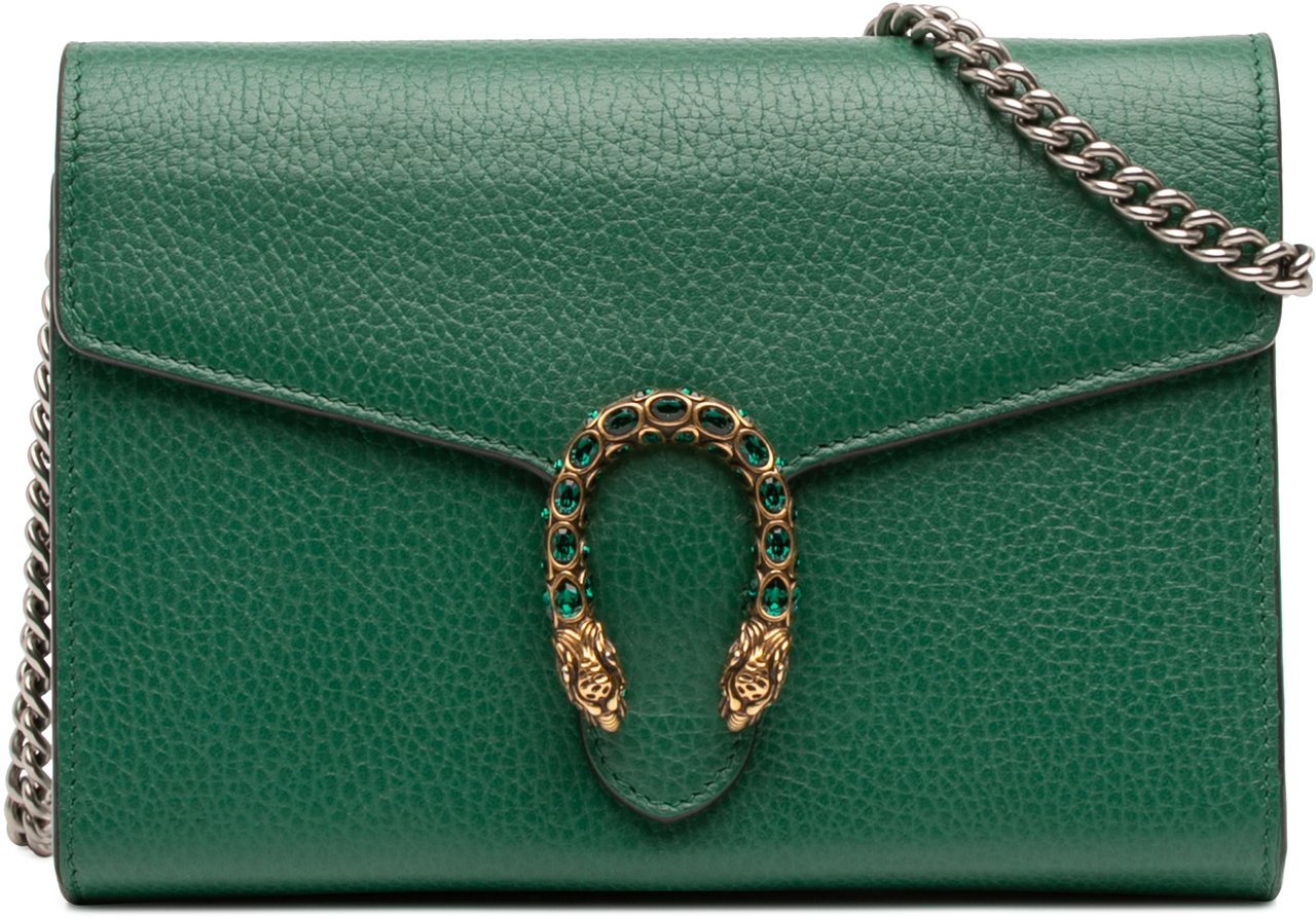 Gucci Leather Dionysus Wallet on Chain Groen
