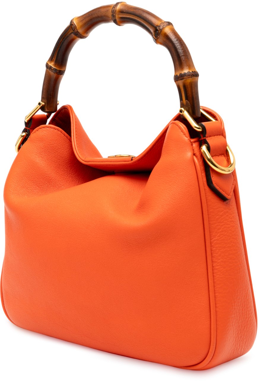 Gucci Small Leather Bamboo Diana Satchel Oranje