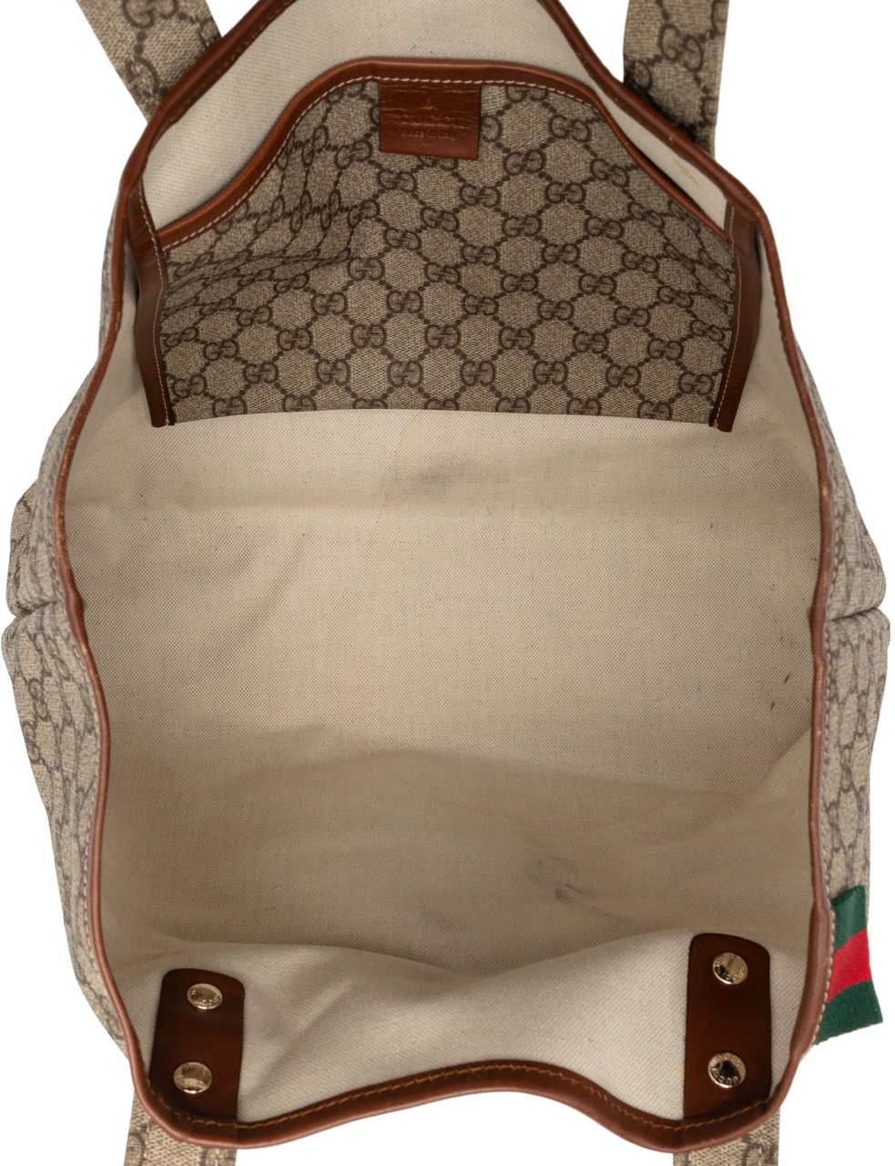 Gucci Medium GG Supreme Web Loop Tote Bruin