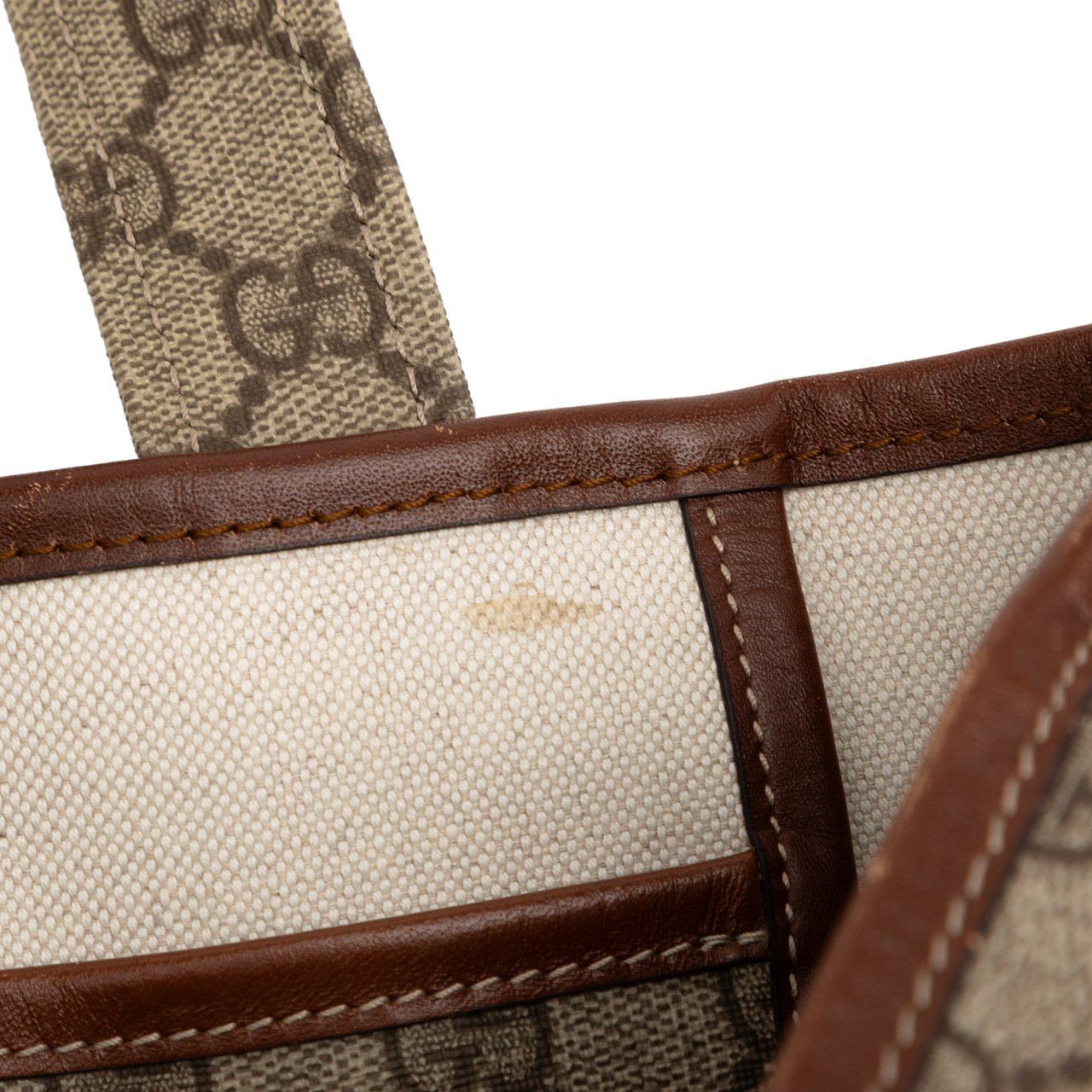 Gucci Medium GG Supreme Web Loop Tote Bruin