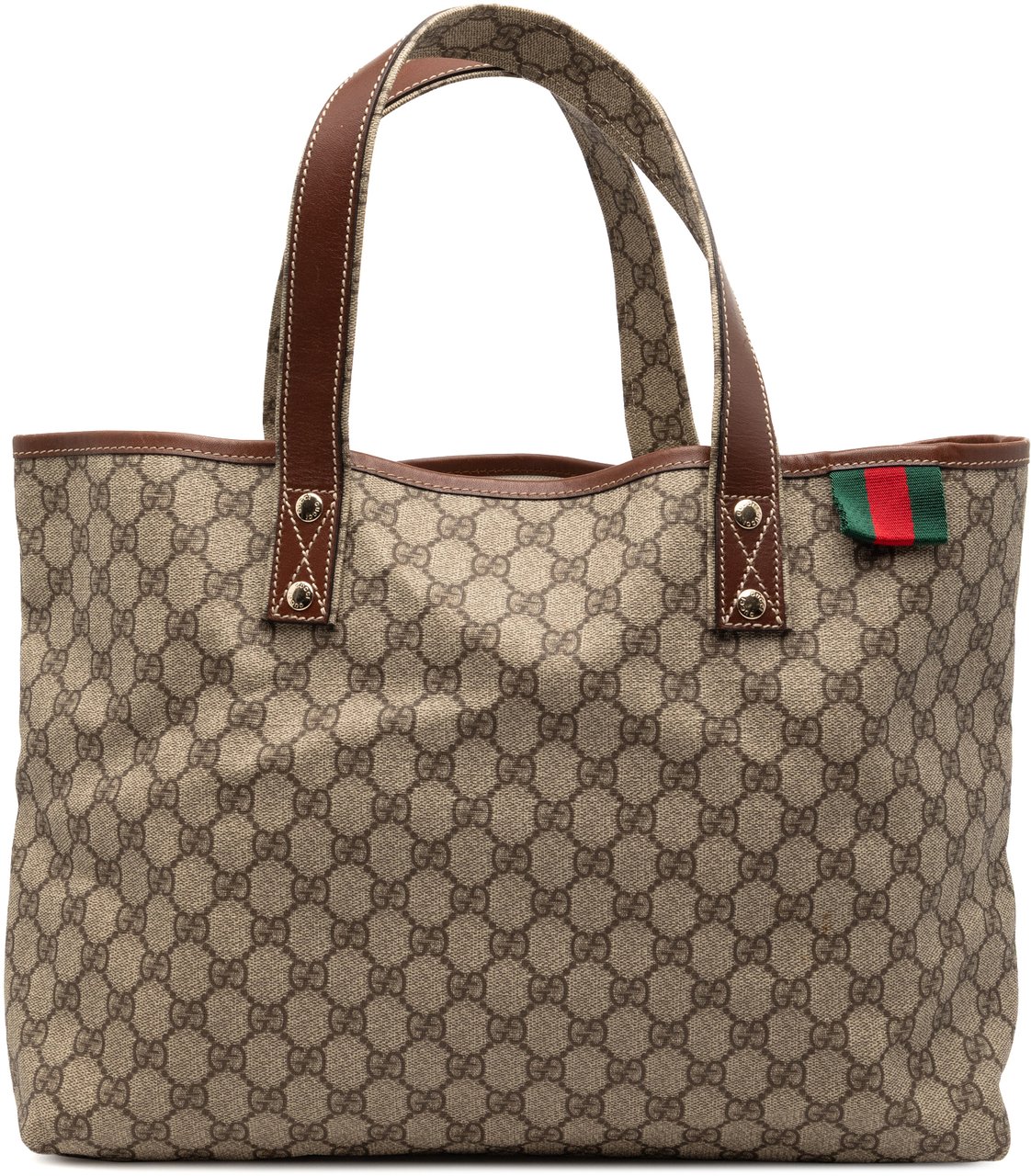 Gucci Medium GG Supreme Web Loop Tote Bruin