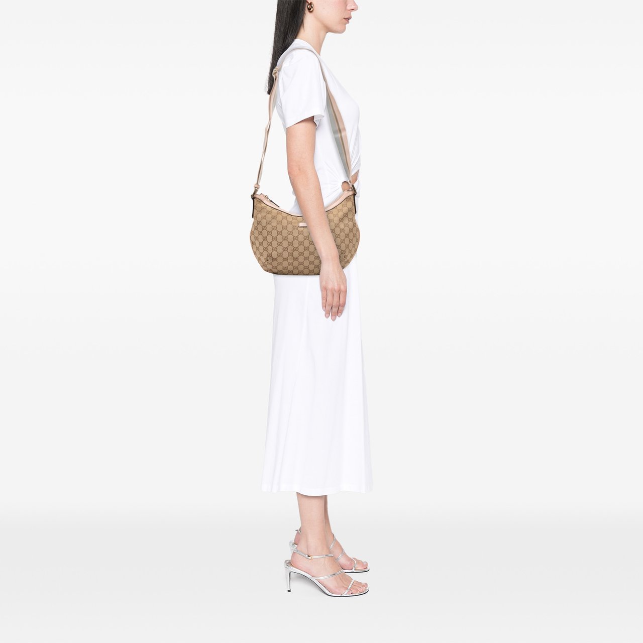 Gucci GG Canvas Web Crossbody Bruin
