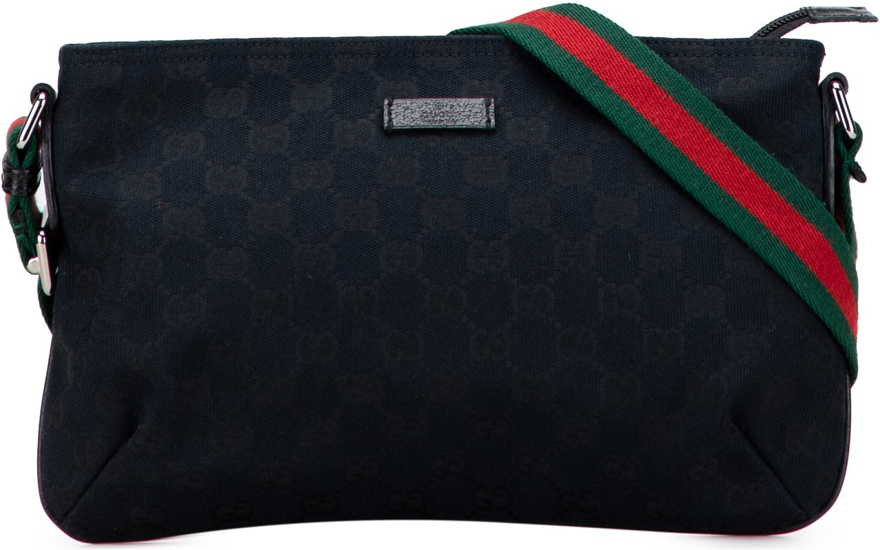 Gucci GG Canvas Web Crossbody Zwart