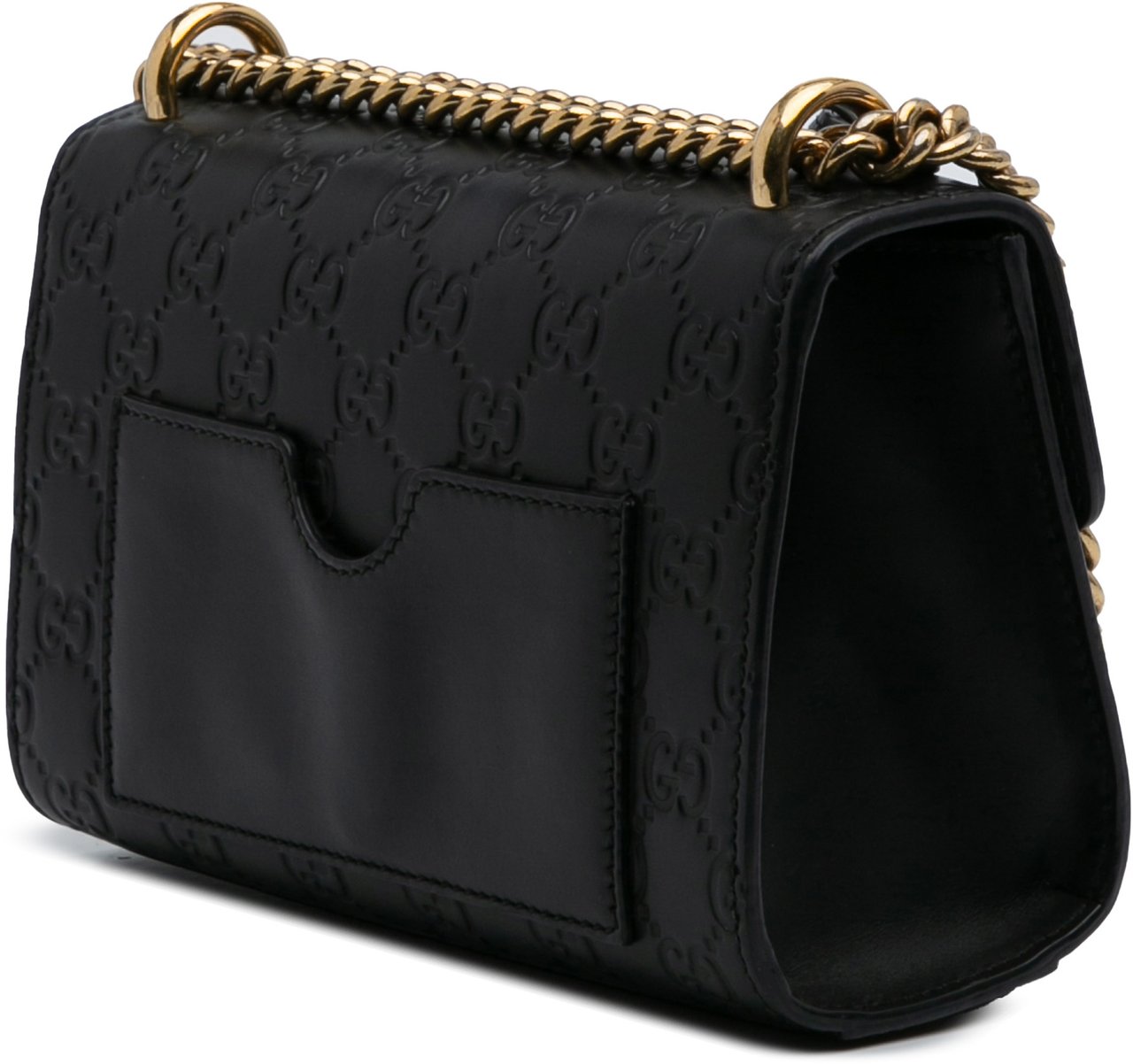 Gucci Small Guccissima Padlock Crossbody Zwart