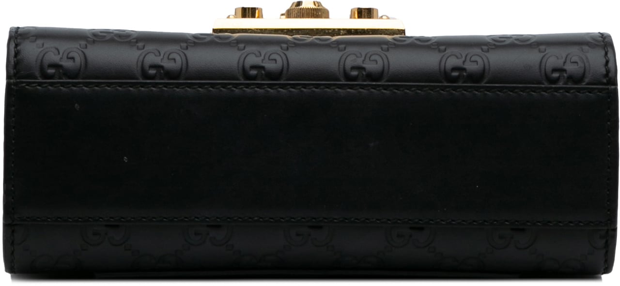 Gucci Small Guccissima Padlock Crossbody Zwart