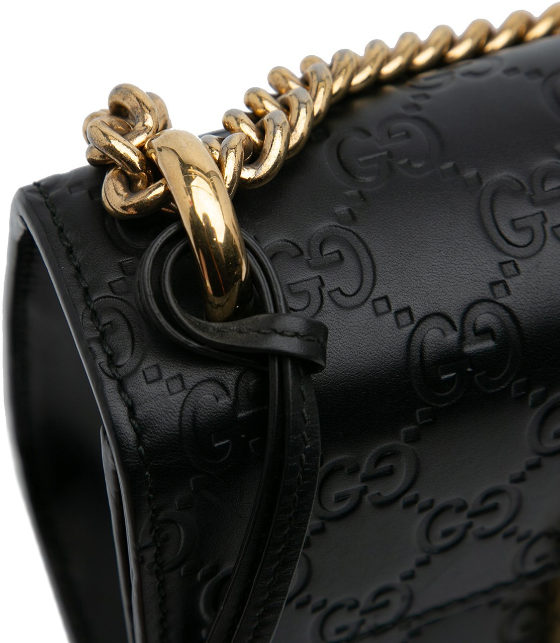 Gucci Small Guccissima Padlock Crossbody Zwart