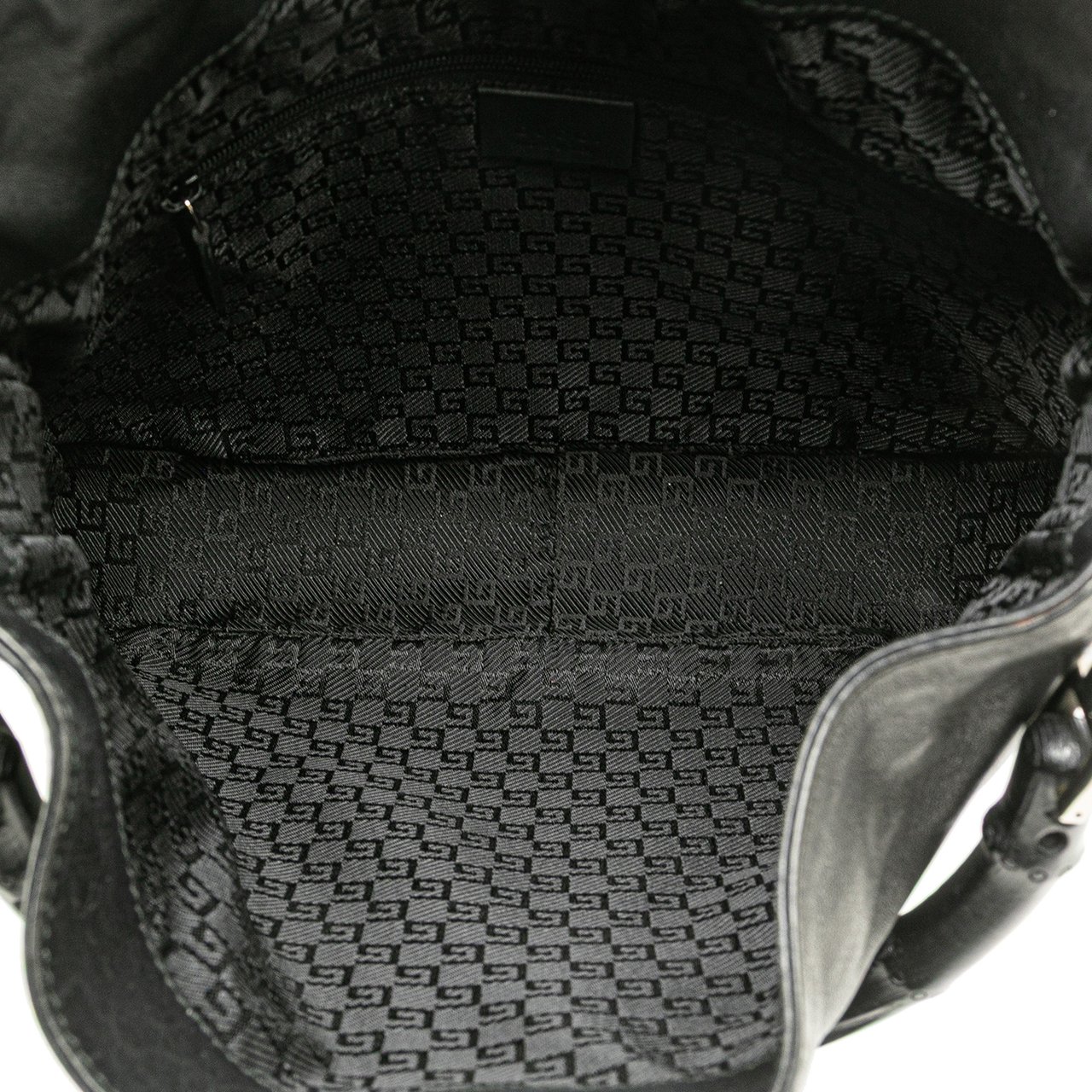 Gucci Leather Bamboo Satchel Zwart