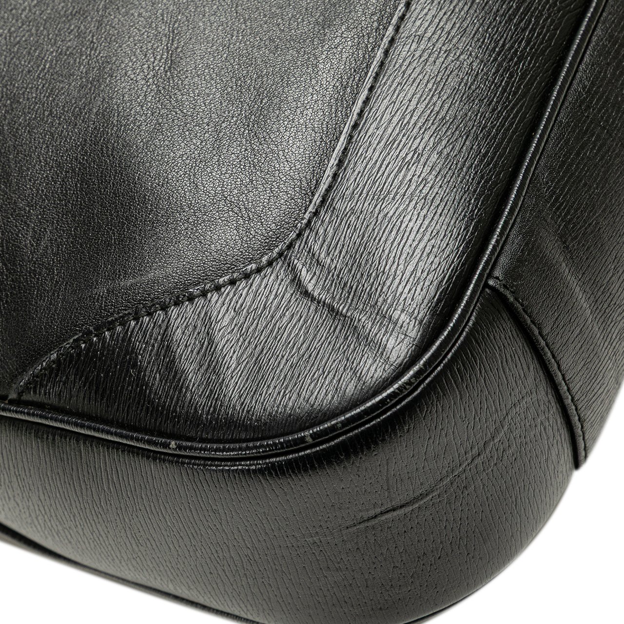 Gucci Leather Bamboo Satchel Zwart