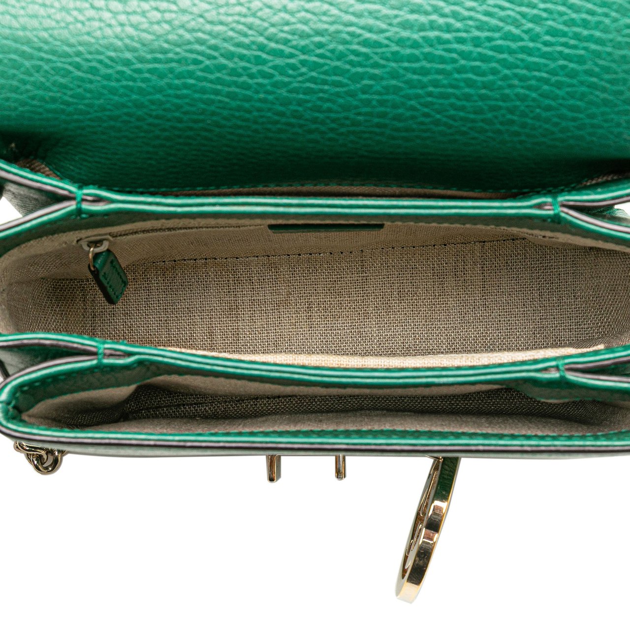 Gucci Small Dollar Calfskin Interlocking G Crossbody Groen