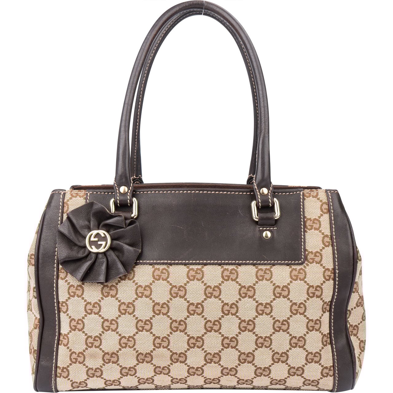 Gucci Gucci GG Monogram Leather Flower Handbag Divers