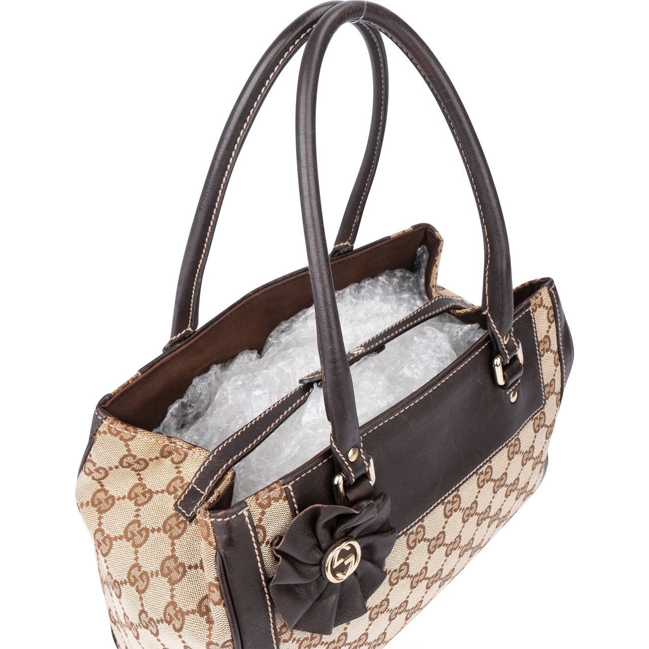 Gucci Gucci GG Monogram Leather Flower Handbag Divers