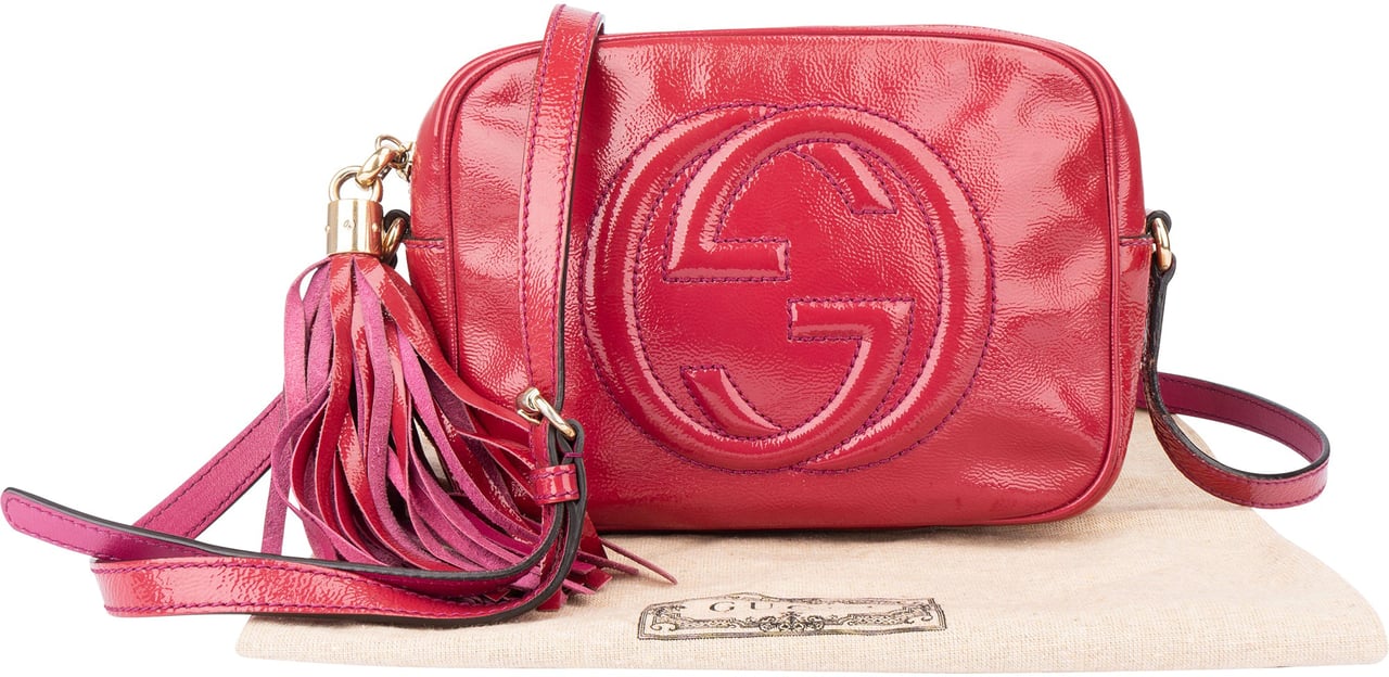 Gucci Gucci Patent Leather GG Soho Crossbody Bag Divers