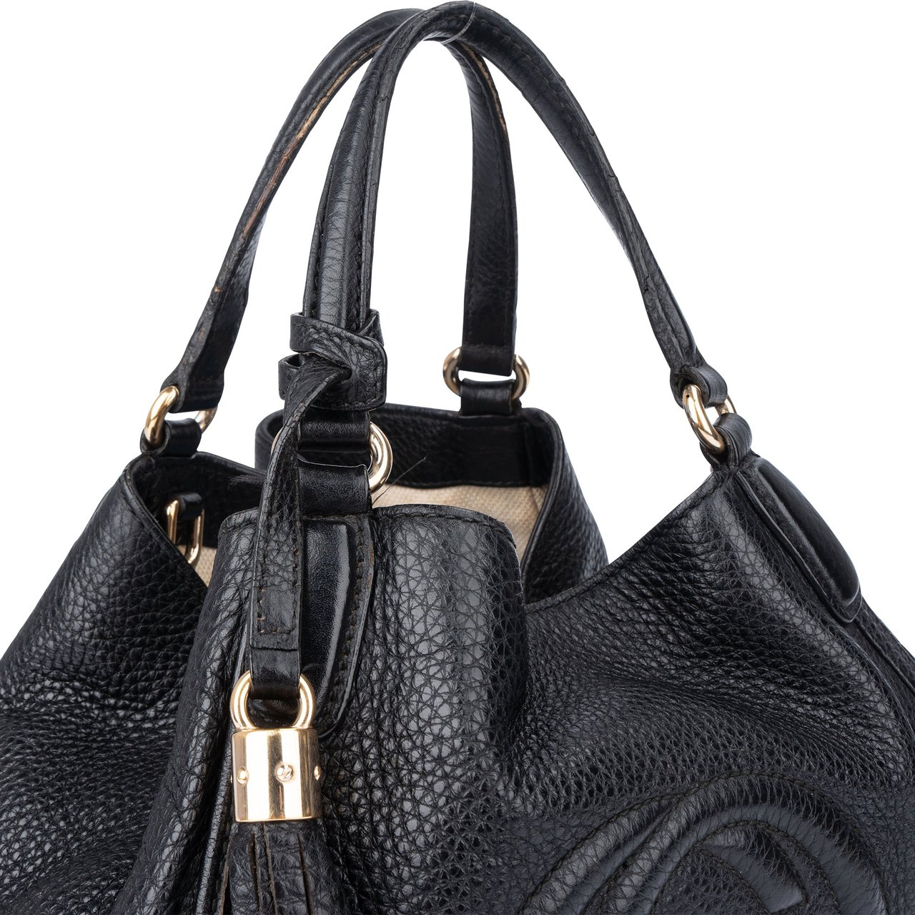 Gucci Gucci Leather GG Soho Handbag Zwart