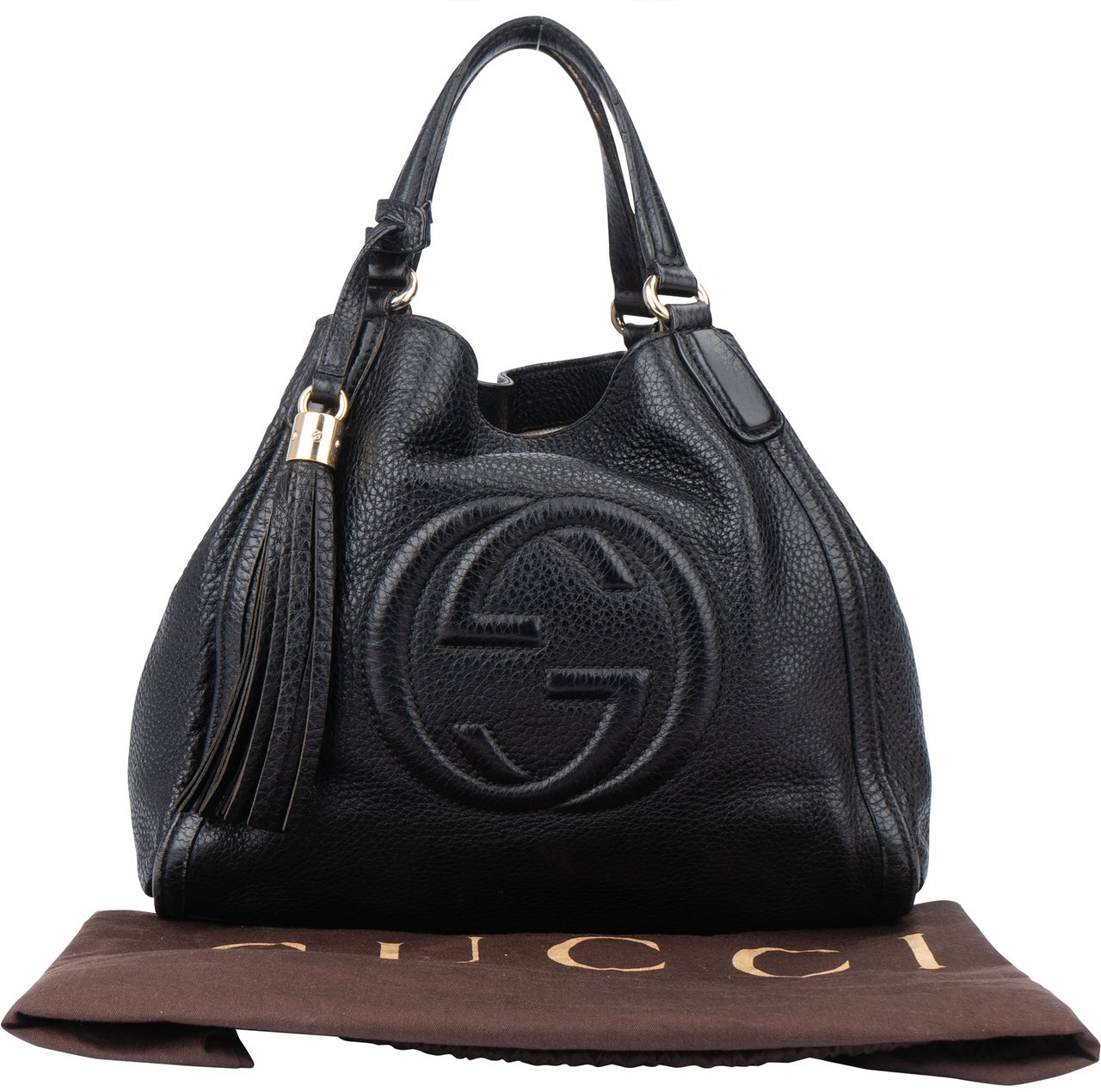 Gucci Gucci Leather GG Soho Handbag Zwart