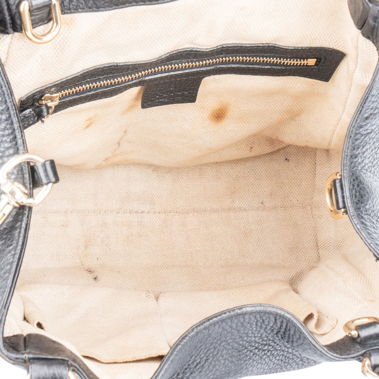 Gucci Gucci Leather GG Soho Handbag Zwart