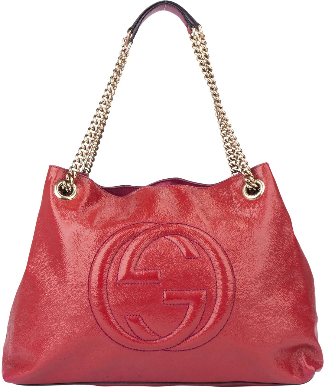 Gucci Gucci Patent Leather GG Soho Crossbody Bag Roze
