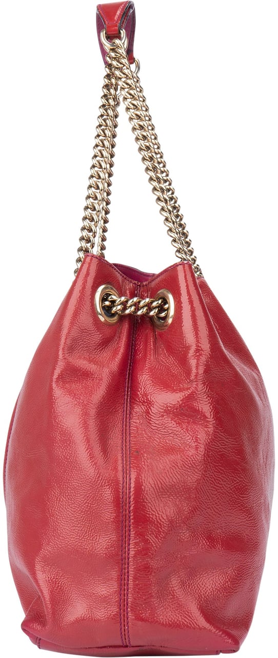 Gucci Gucci Patent Leather GG Soho Crossbody Bag Roze