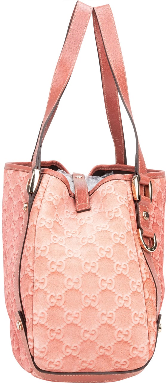Gucci Gucci Suede Monogram Abbey Handbag Roze