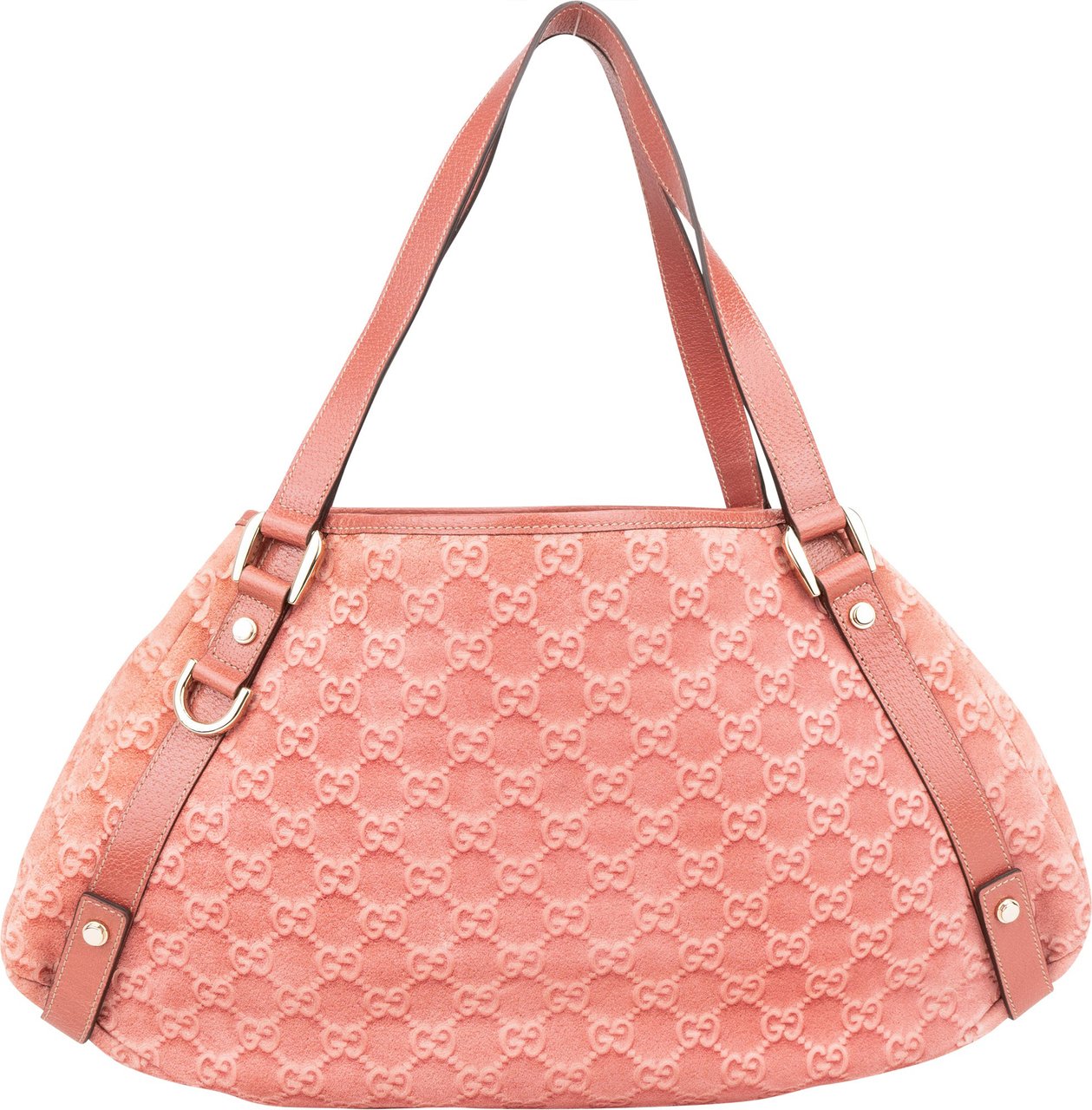Gucci Gucci Suede Monogram Abbey Handbag Roze