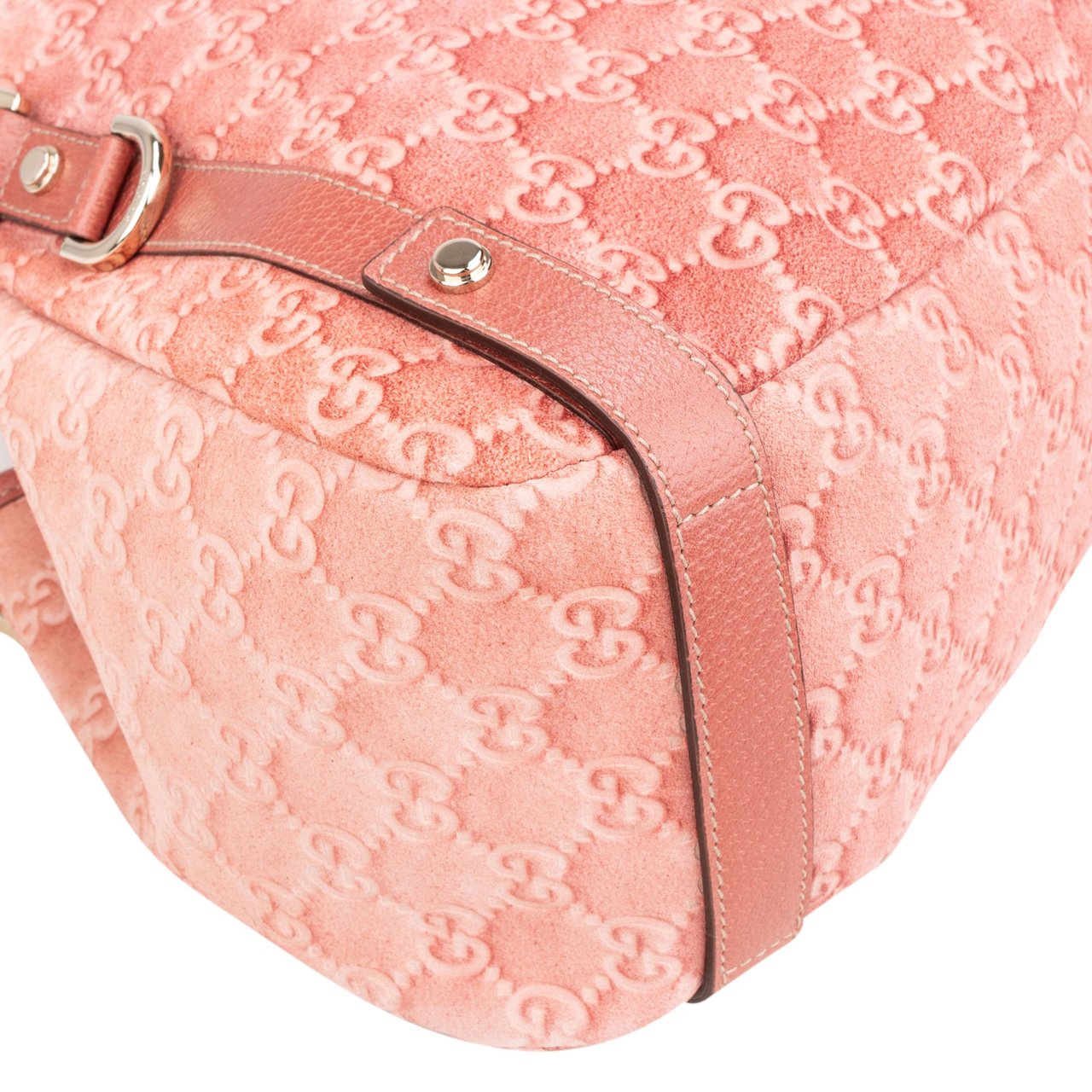 Gucci Gucci Suede Monogram Abbey Handbag Roze