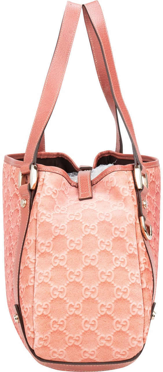 Gucci Gucci Suede Monogram Abbey Handbag Roze
