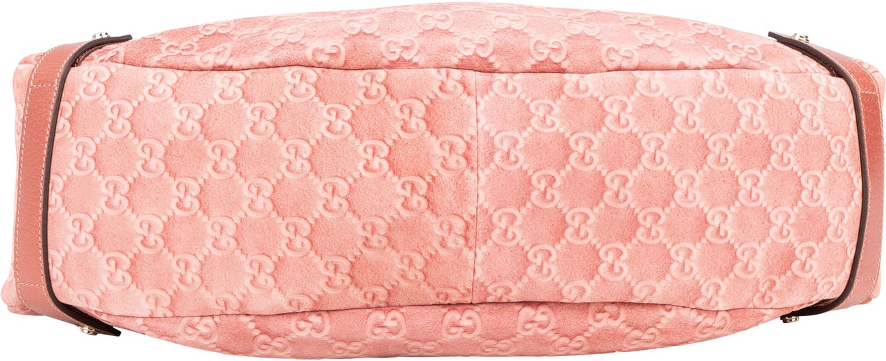 Gucci Gucci Suede Monogram Abbey Handbag Roze