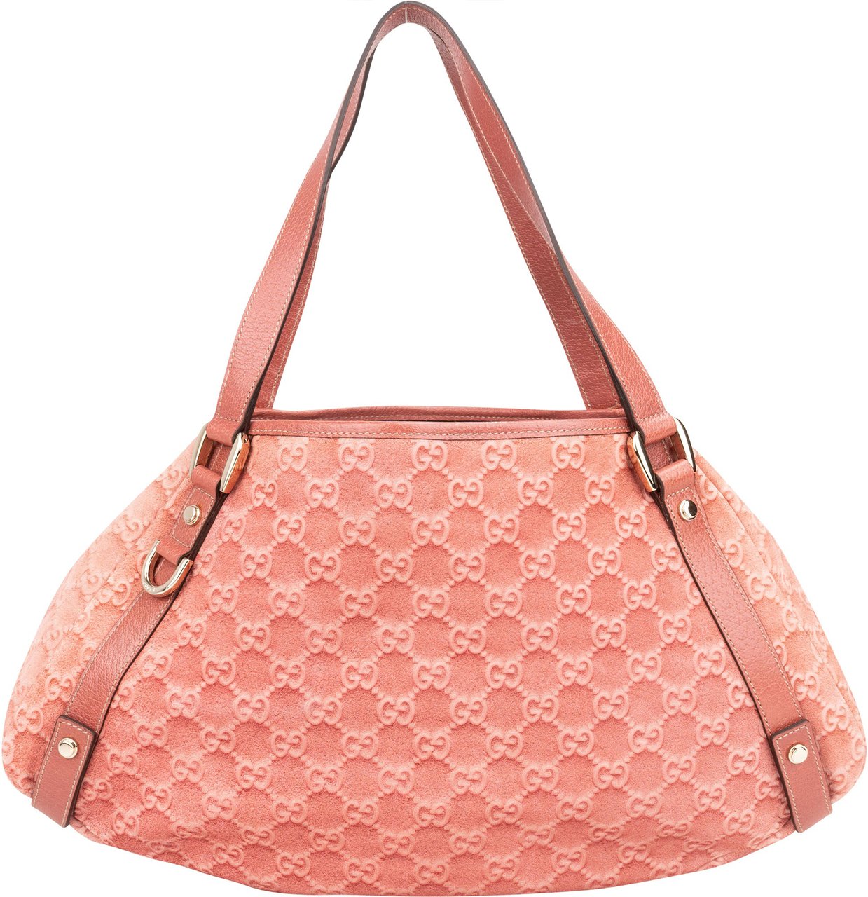 Gucci Gucci Suede Monogram Abbey Handbag Roze