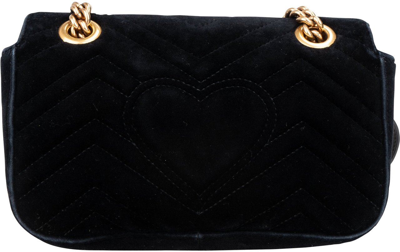 Gucci Gucci Black Satin Marmont Crossbody Bag Divers
