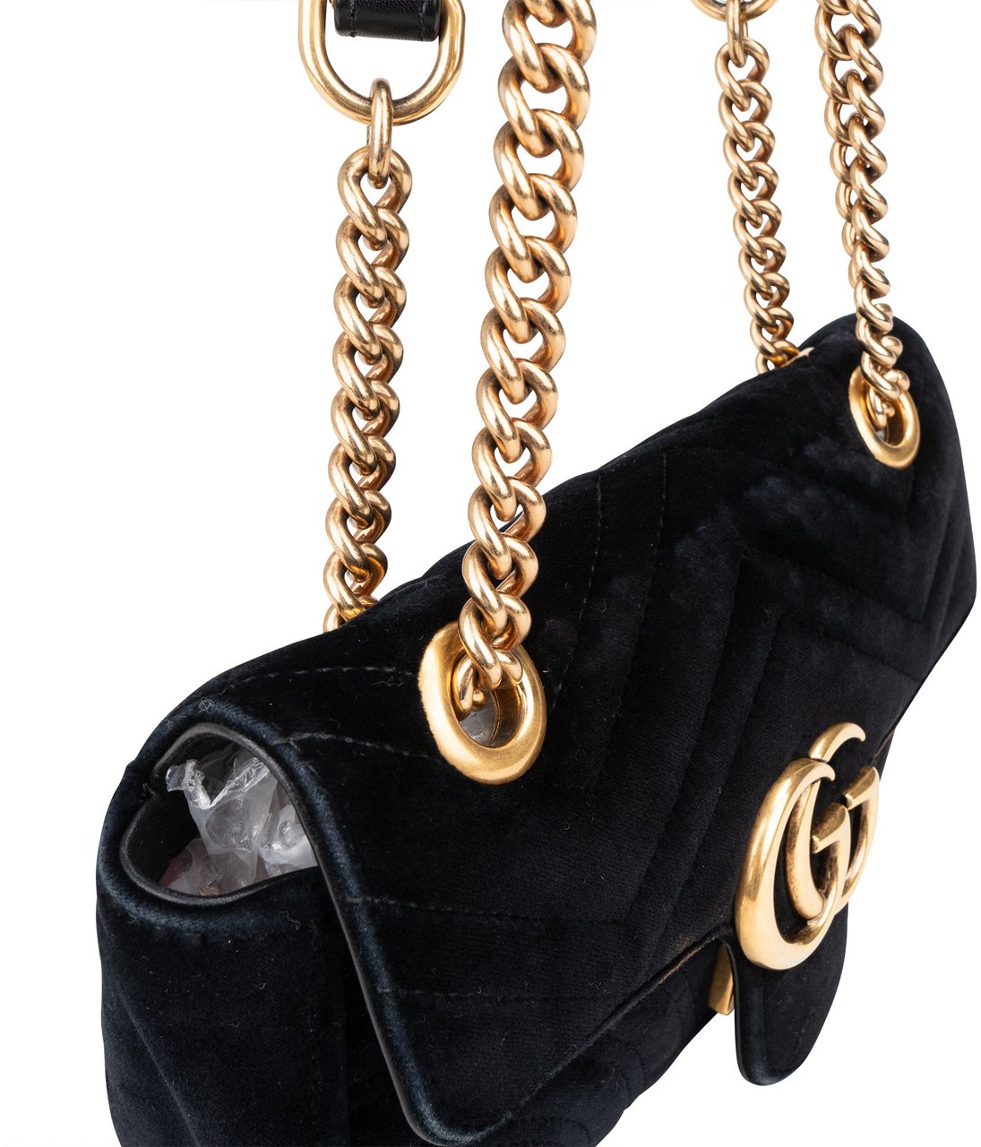 Gucci Gucci Black Satin Marmont Crossbody Bag Divers