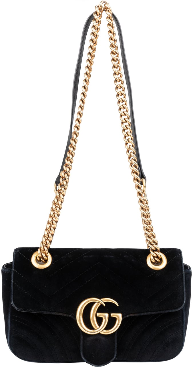 Gucci Gucci Black Satin Marmont Crossbody Bag Divers