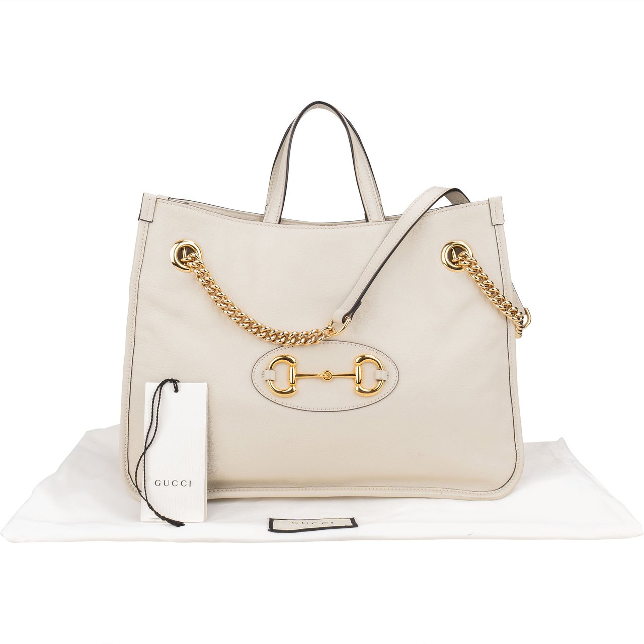 Gucci Gucci White Leather Horsebit 1955 Shoulder Bag Divers