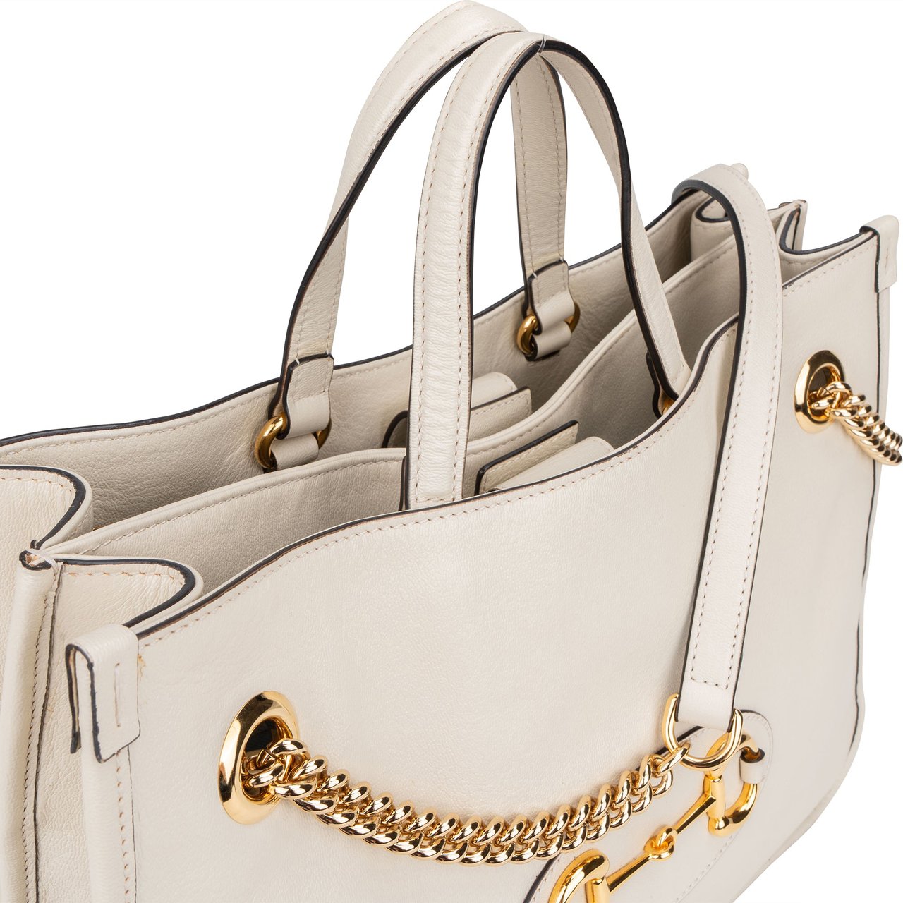 Gucci Gucci White Leather Horsebit 1955 Shoulder Bag Divers