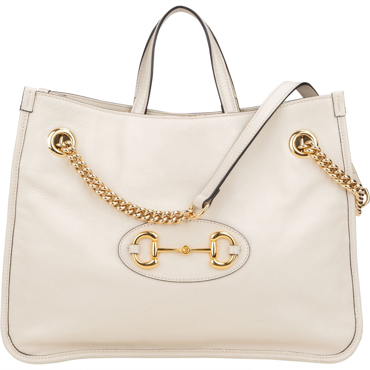 Gucci Gucci White Leather Horsebit 1955 Shoulder Bag Divers