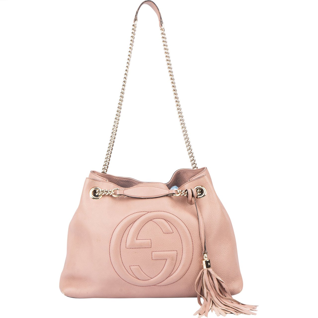 Gucci Gucci Pink Leather Soho Crossbody Bag Roze