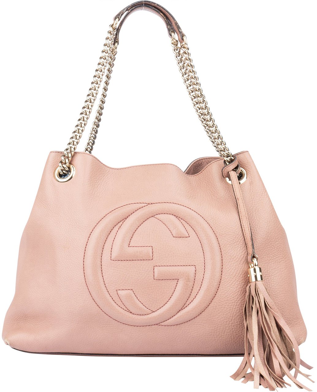 Gucci Gucci Pink Leather Soho Crossbody Bag Roze