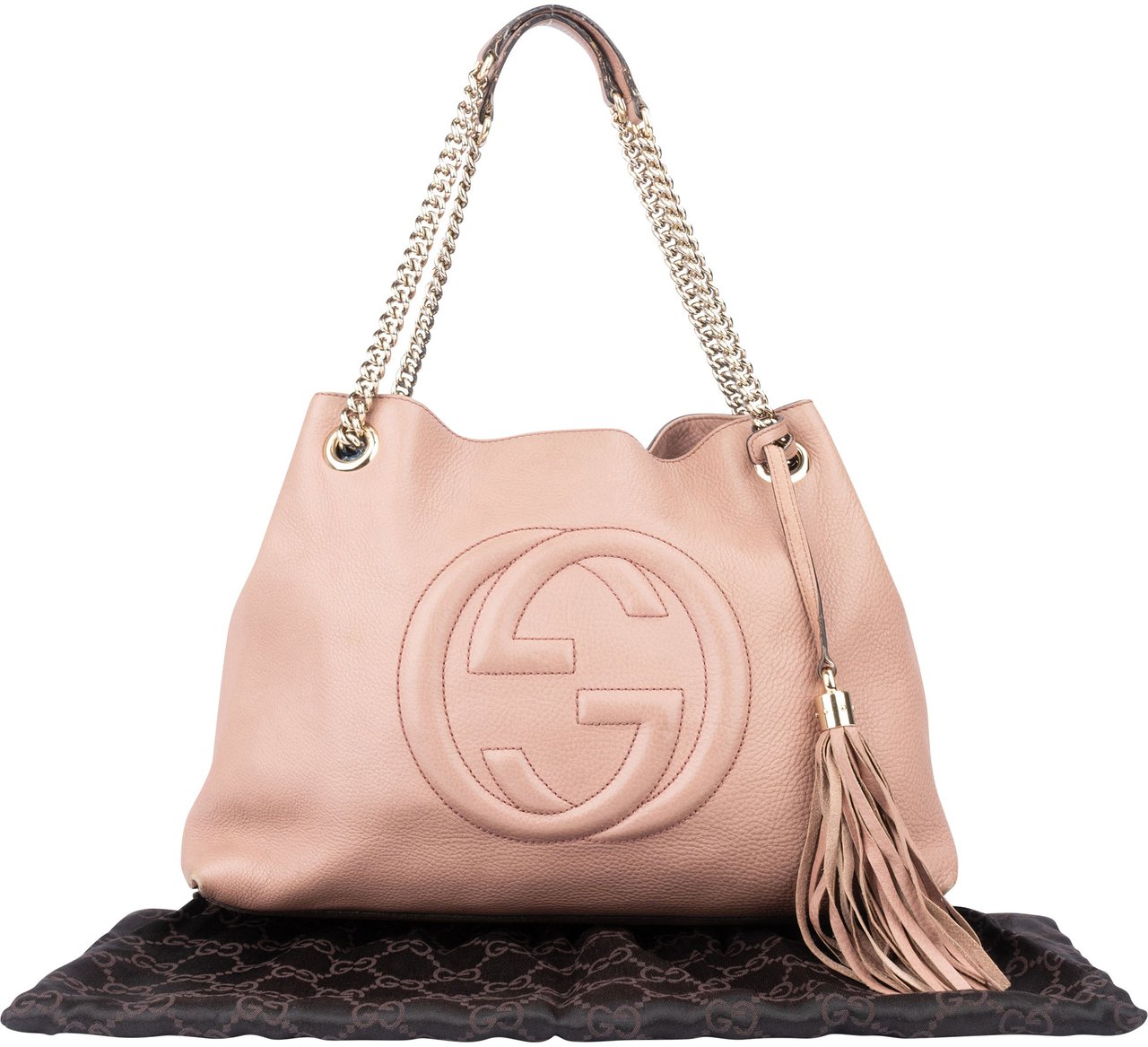 Gucci Gucci Pink Leather Soho Crossbody Bag Roze