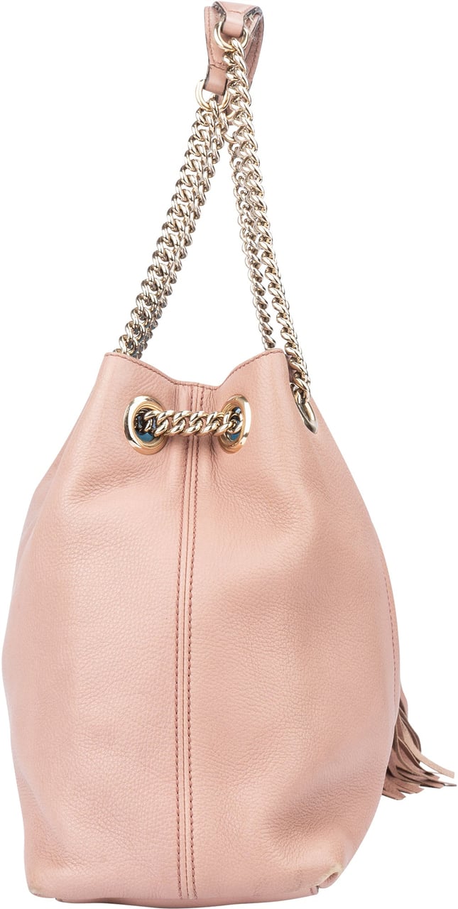 Gucci Gucci Pink Leather Soho Crossbody Bag Roze