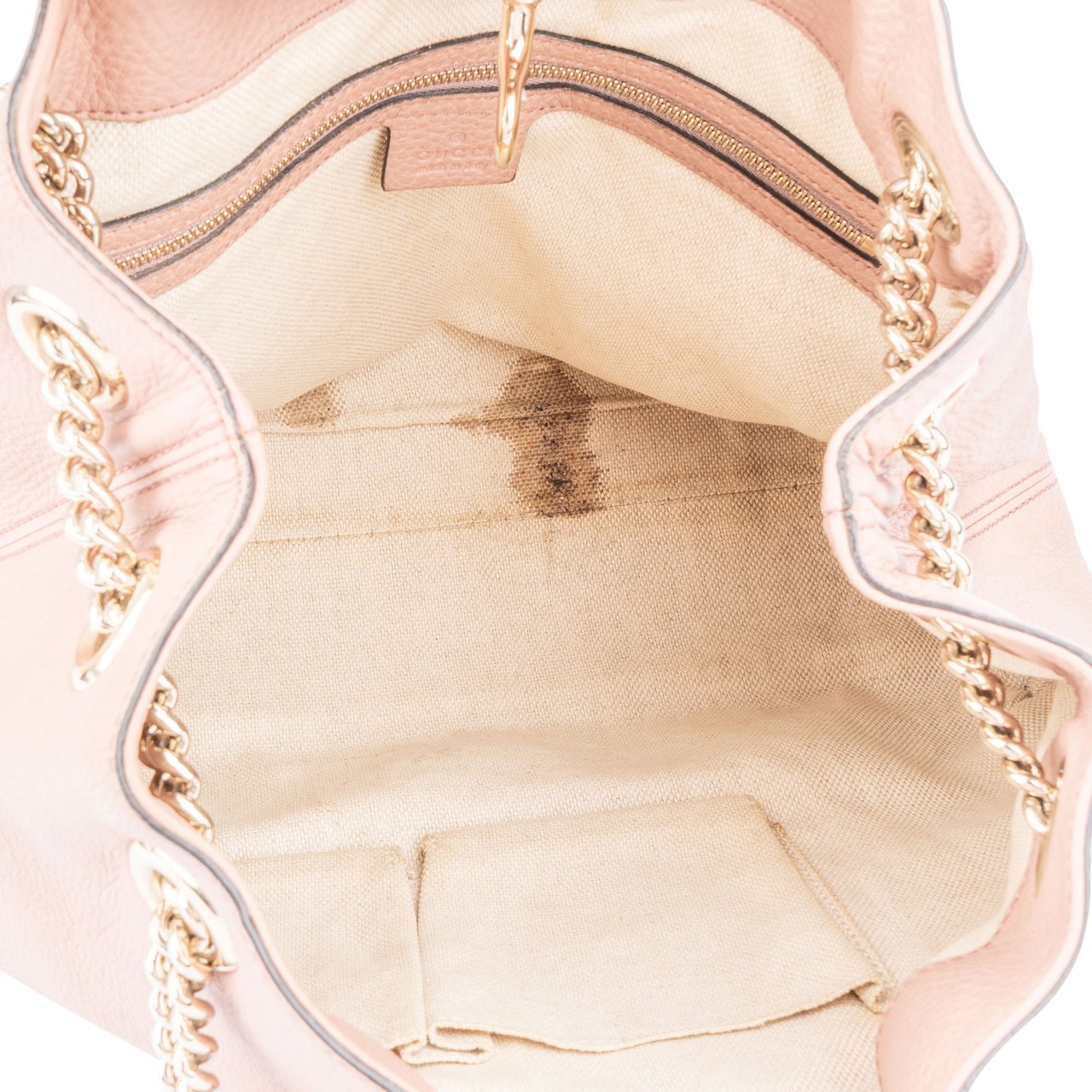 Gucci Gucci Pink Leather Soho Crossbody Bag Roze