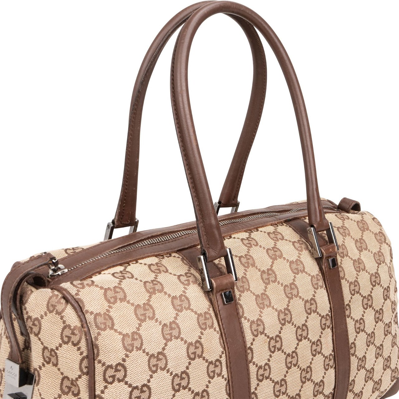 Gucci Monogram GG Boston Handbag Beige
