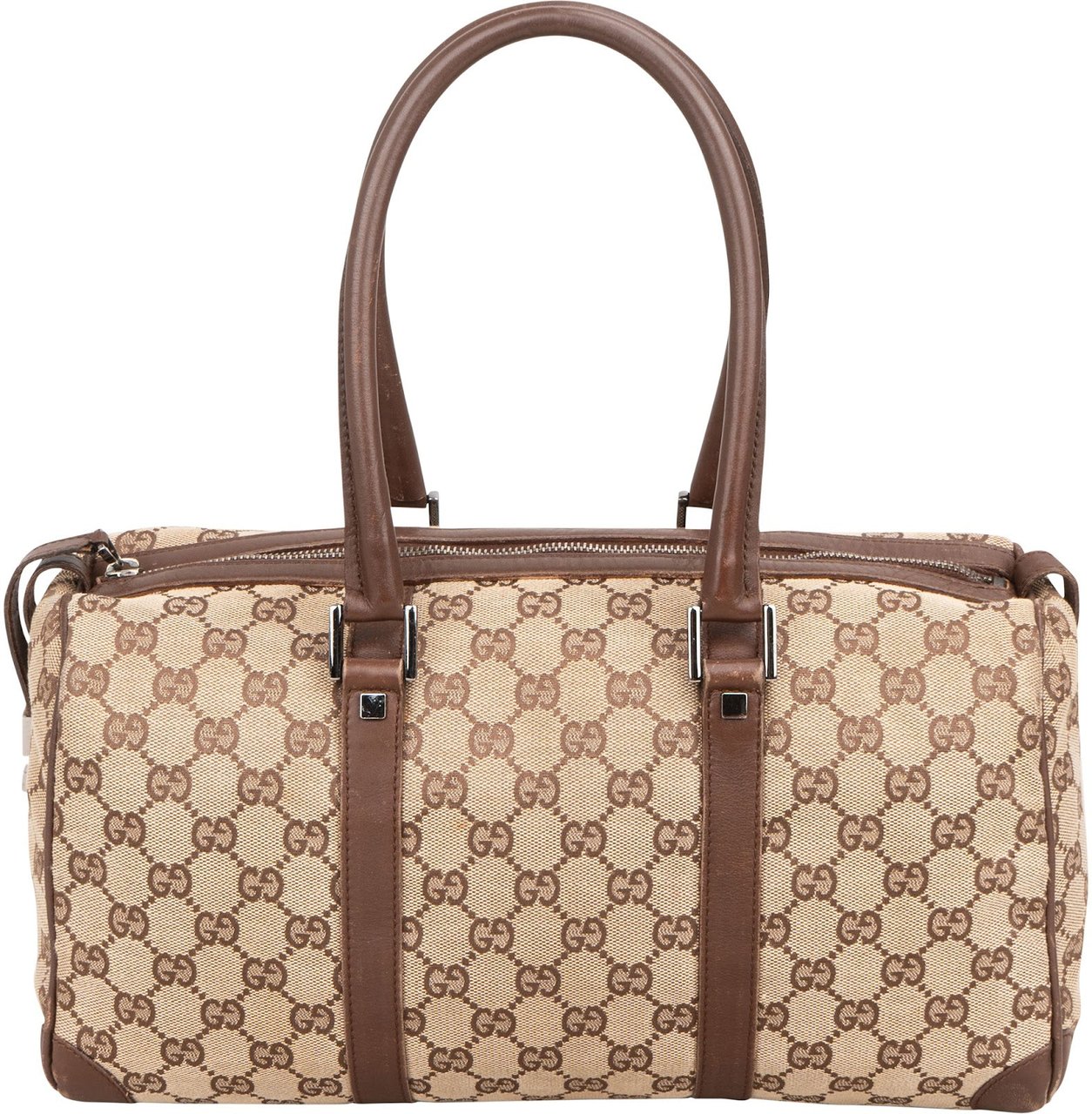 Gucci Monogram GG Boston Handbag Beige