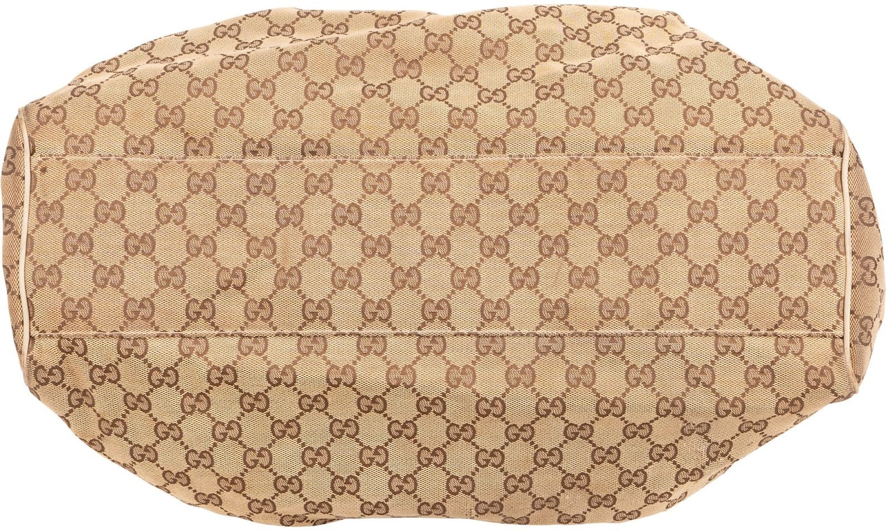 Gucci Gucci Monogram GG Canvas Sukey Hobo Handbag Beige
