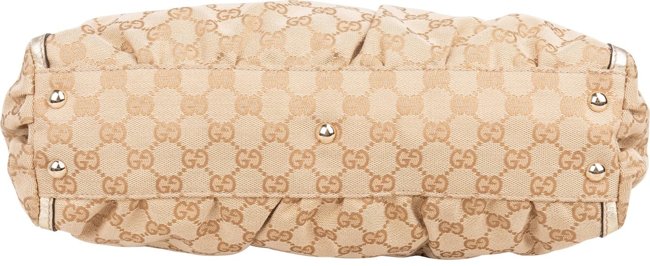 Gucci Gucci Monogram GG Canvas Abbey D-Ring Tote Shoulder Bag Beige