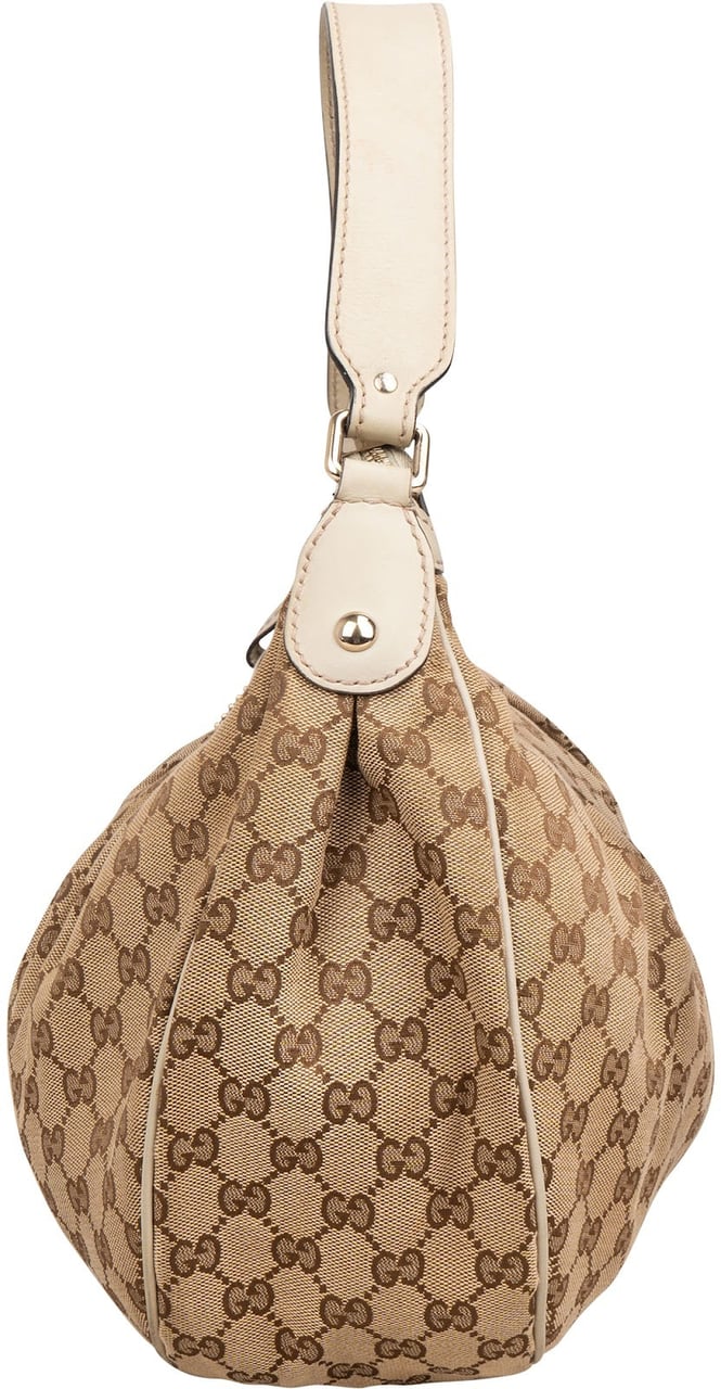 Gucci Gucci Monogram GG Sukey Shoulder Bag Beige