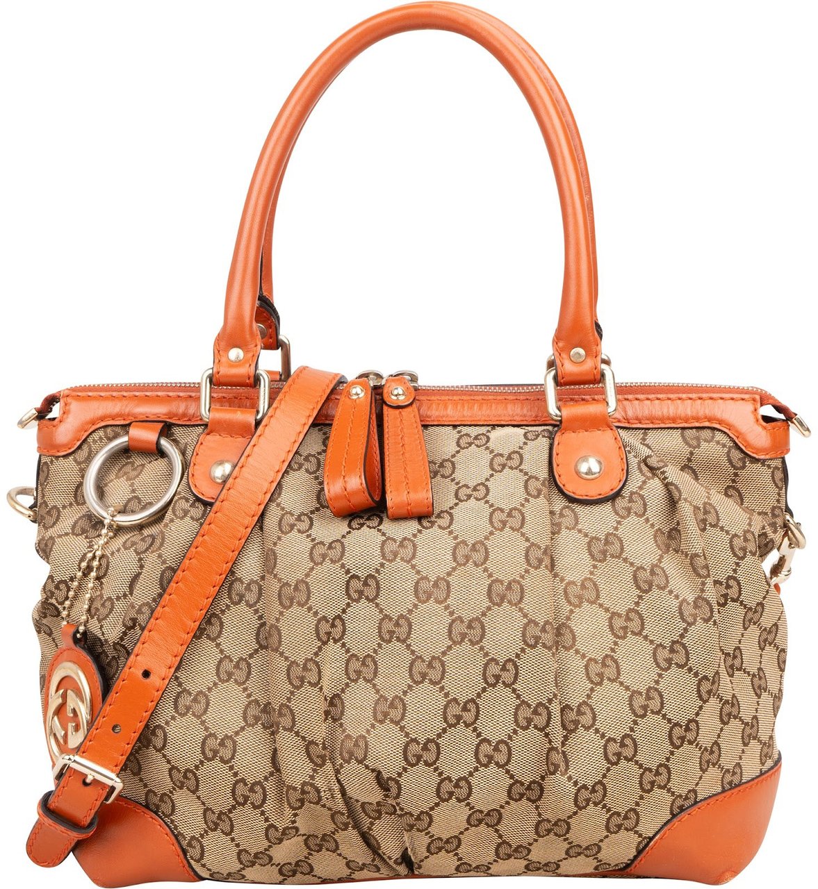 Gucci Gucci Monogram GG Sukey Tote Handbag Beige