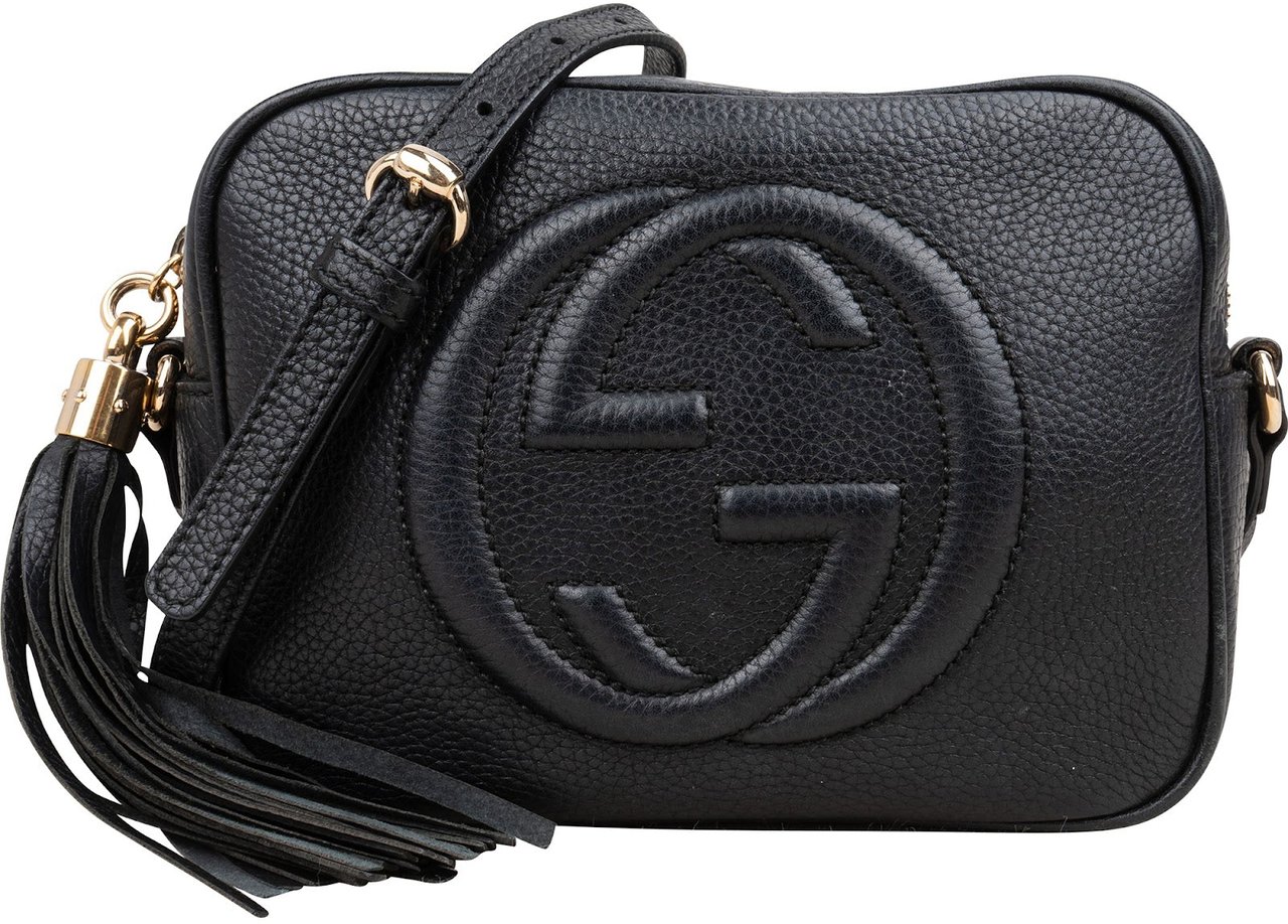 Gucci Leather GG Soho Crossbody Bag Blauw