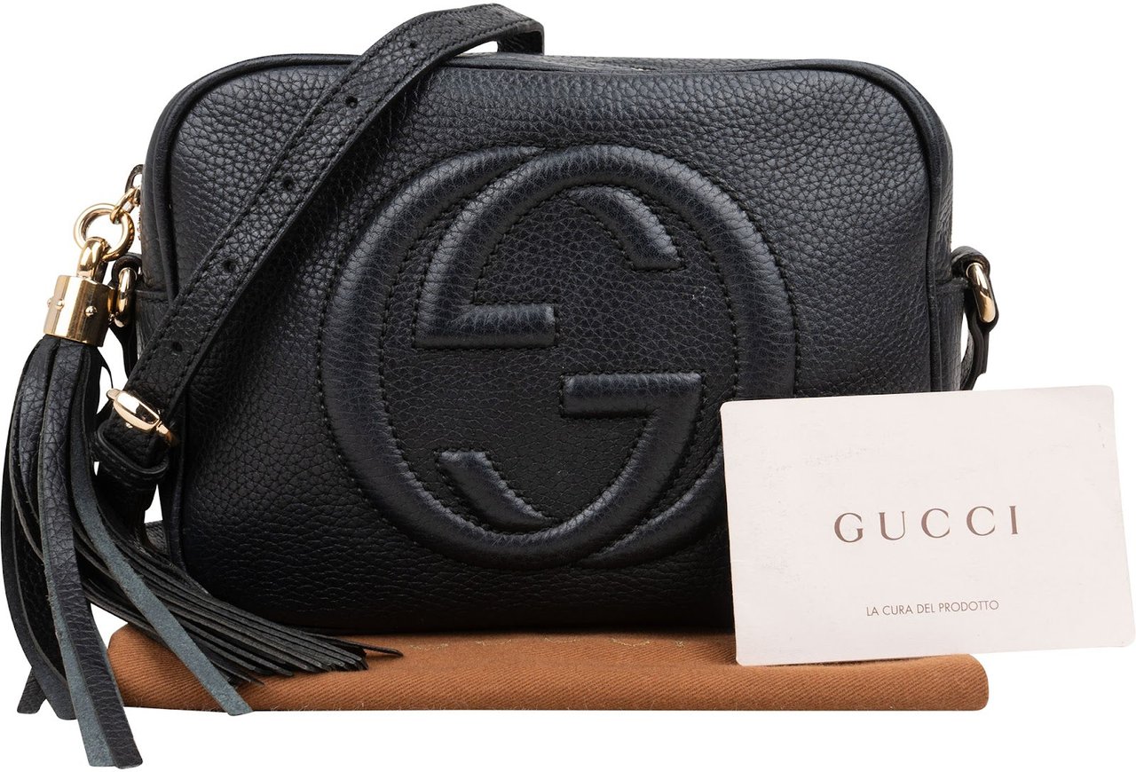 Gucci Leather GG Soho Crossbody Bag Blauw