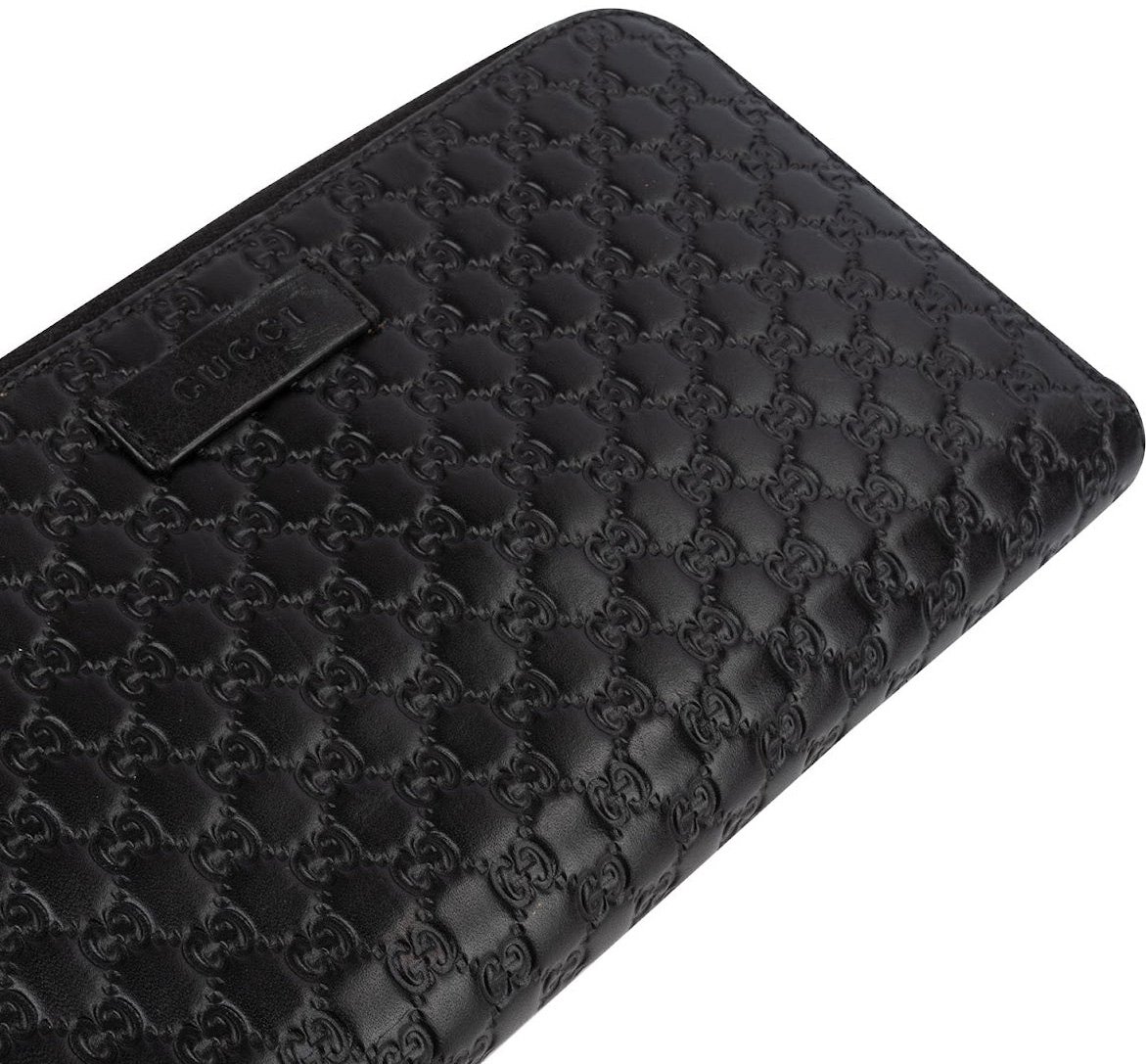 Gucci Microguccissima Leather Zip Around Wallet Zwart