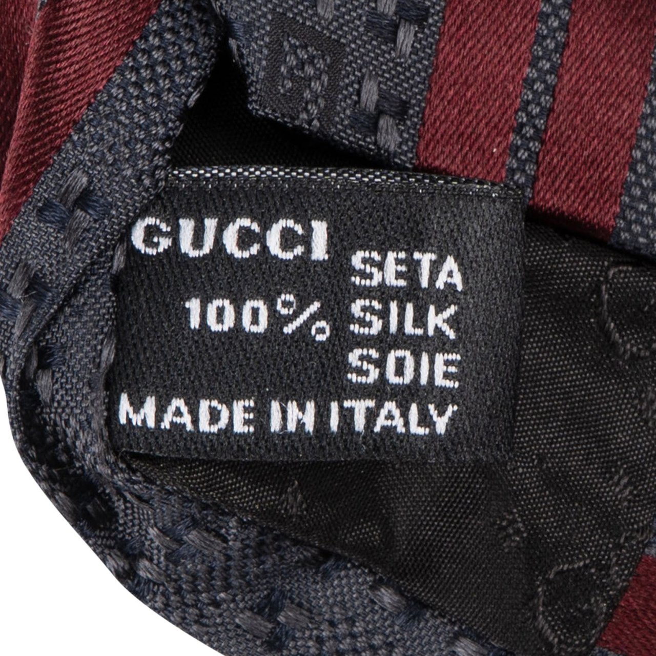 Gucci Gucci Striped Pattern Silk Tie Krawatte Donkergrijs