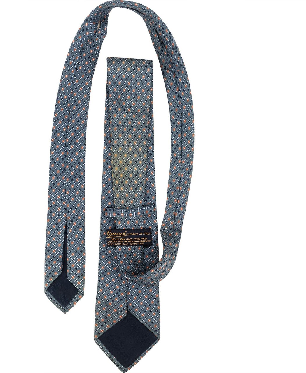 Gucci Gucci Geometric Dot Printed Pattern Silk Tie Krawatte Blauw