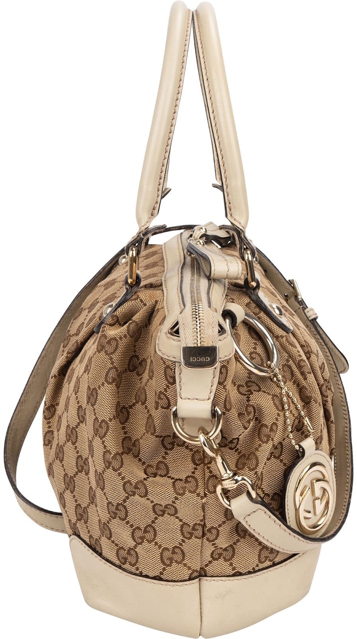 Gucci Gucci Monogram GG Sukey Tote Handbag Beige